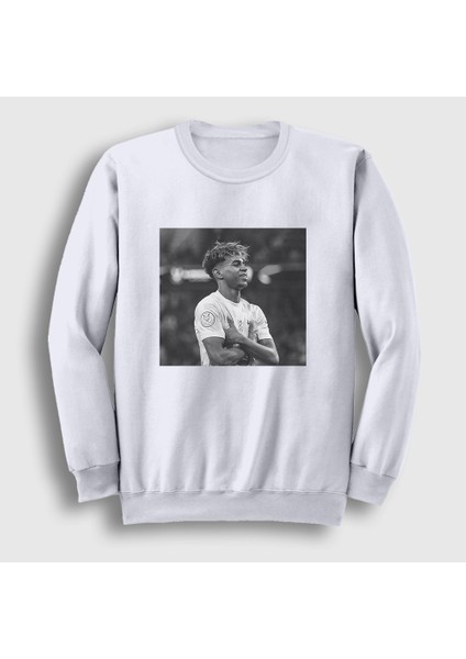 Unisex Beyaz Poster Lamine Yamal Sweatshirt