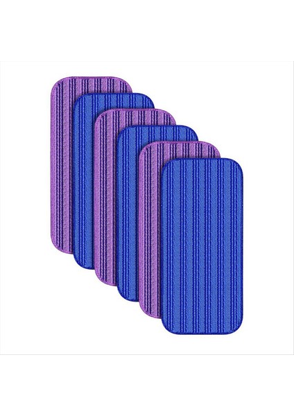 Islak Jet Mop ile Uyumlu Yeniden Kullanılabilir Paspas Pedleri - 6 Paket Dolum Yıkanabilir Mikrofiber Paspas Pedleri 3 Mor 3 Mavi A (Yurt Dışından)