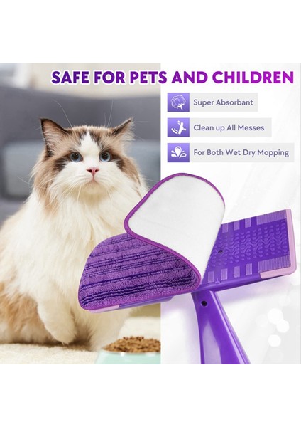 Islak Jet Mop ile Uyumlu Yeniden Kullanılabilir Paspas Pedleri - 6 Paket Dolum Yıkanabilir Mikrofiber Paspas Pedleri 3 Mor 3 Mavi A (Yurt Dışından) fırsatları