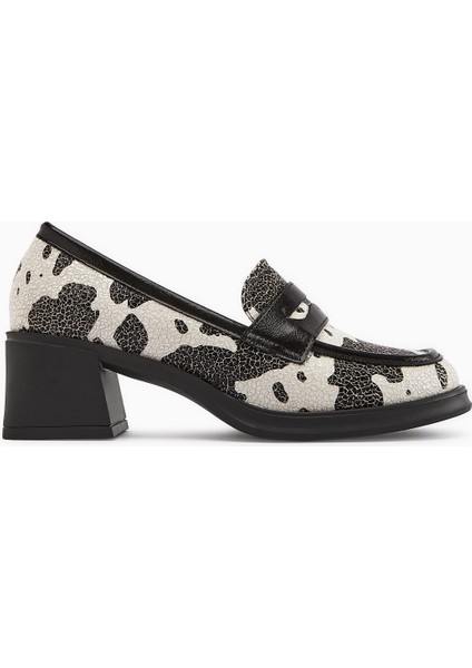 Keyla Siyah Beyaz Monokrom Desenli Kadın Loafer Ayakkabı fiyatları