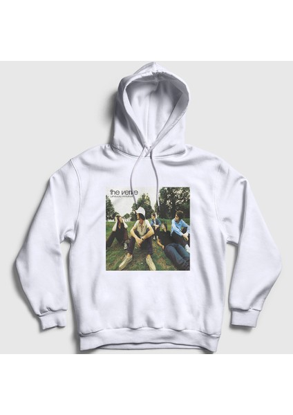 Unisex Beyaz Urban Hymns The Verve Kapüşonlu Sweatshirt