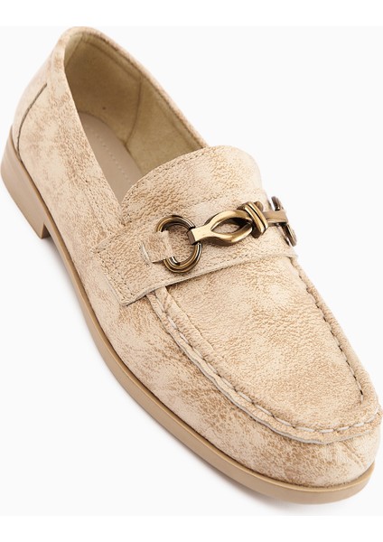 Kali Ten Zincir Detaylı Loafer Kadın Ayakkabı