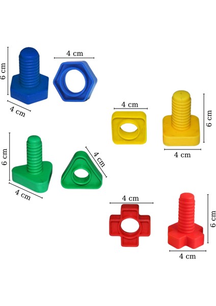 Vidalı Eğitici Şekiller 64 Parça modelleri