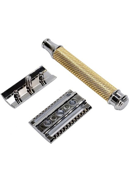 Yeni Güvenlik Jileti Erkek Katlanır Tıraş Çift Kenarlı Klasik Güvenlik Tıraş Makinesi Erkek Jileti Altın (Yurt Dışından)