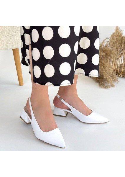 Morji Beyaz Cilt Topuklu Ayakkabı fırsatları