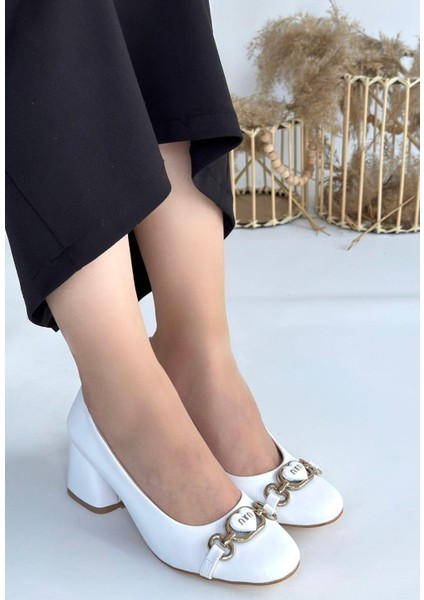 Lucky Beyaz Cilt Topuklu Ayakkabı modelleri