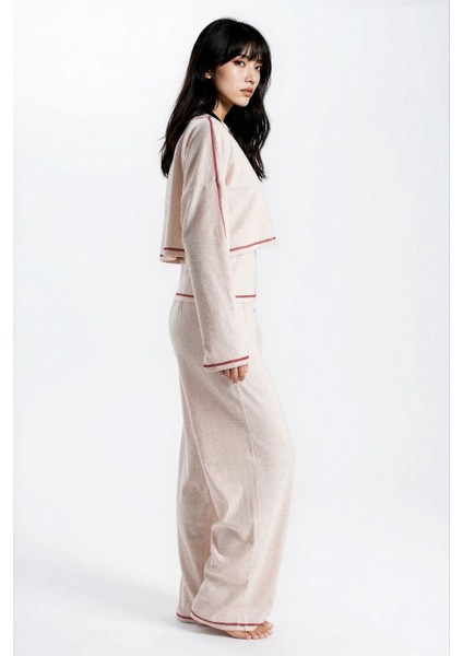 Kadın Taş Melanj Raporlu Kaşkorse Doku Seoul 3 Lü Pijama Takım modelleri