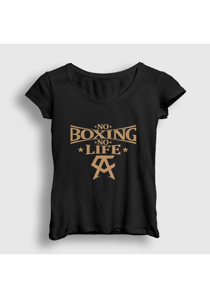Kadın Siyah No Boxing No Life Canelo Alvarez T-Shirt