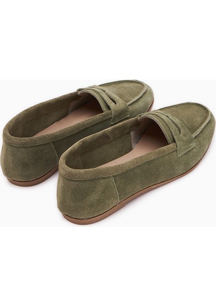Solina Hakiki Deri Haki Süet Makosen Ayakkabı Rahat Günlük Loafer fırsatları