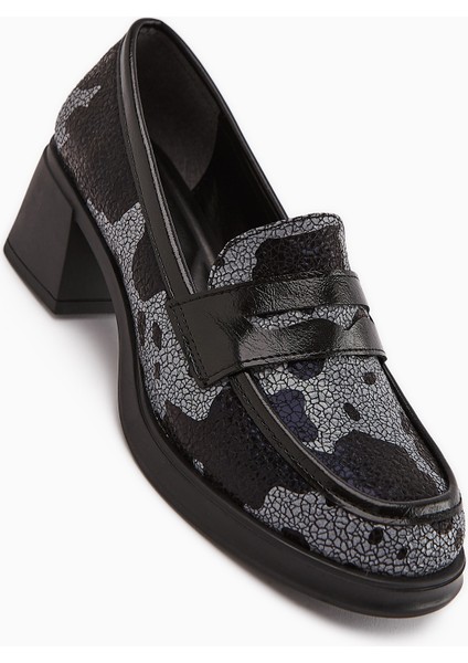 Keyla Siyah Monokrom Desenli Kadın Loafer Ayakkabı fiyatları
