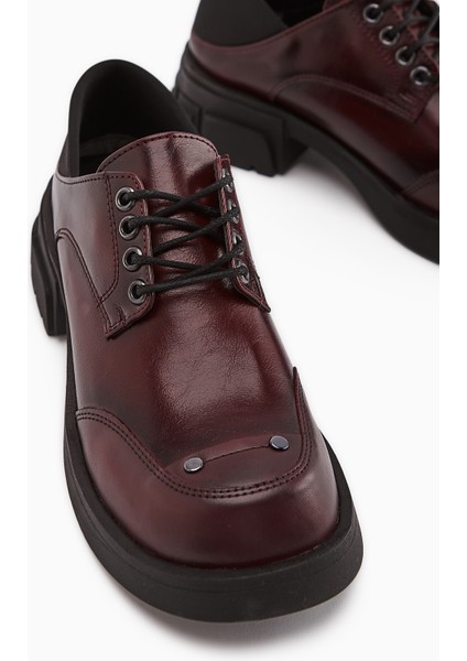 Lilas Bordo Bağcıklı Loafer Kadın Ayakkabı indirimleri