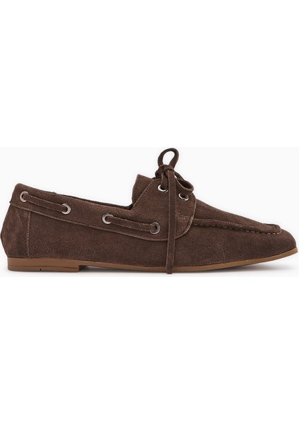 Arian Hakiki Deri Vizon Süet Bağcıklı Makosen Günlük Loafer Kadın Ayakkabı fiyatları