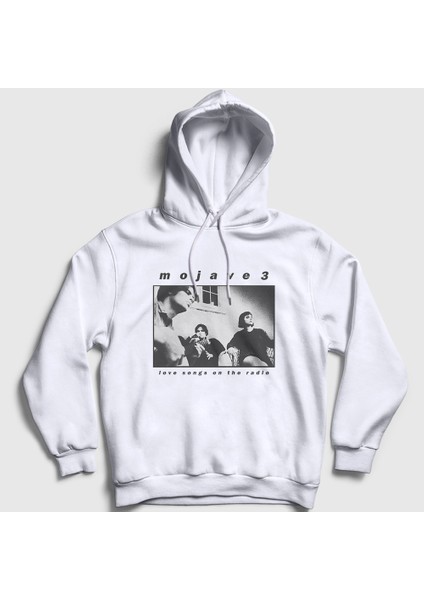 Unisex Beyaz Love Songs On The Radio Mojave 3 Kapüşonlu Sweatshirt