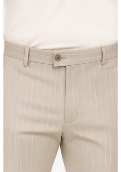 Çizgili Kruvaze Erkek Takım Elbise – Şık ve Rahat Italyan Kesim, Belden Oturtmalı, Top Düğmeli indirimleri