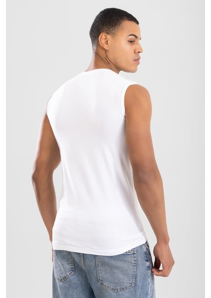 Erkek Bisiklet Yaka Kolsuz Pamuklu Body Fanila Tişört Beyaz fiyatları