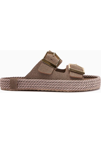 Horia Vizon Çift Bantlı Örgü Tabanlı Kadın Terlik fiyatları