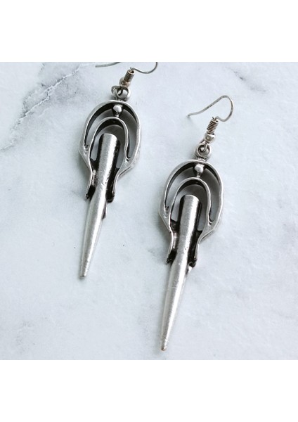 Etnik Mızrak Şekilli Kadın Küpe Çift Adet Gümüş Kaplama El Yapımı Küpe fırsatları