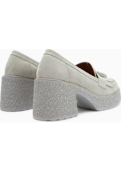 Loreen Kadın Taba Püsküllü Topuklu Loafer Rahat Günlük Ayakkabı modelleri
