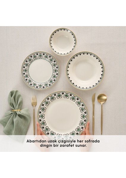 Forever Bone Samatya 24 Parça 6 Kişilik Yemek Takımı fırsatları