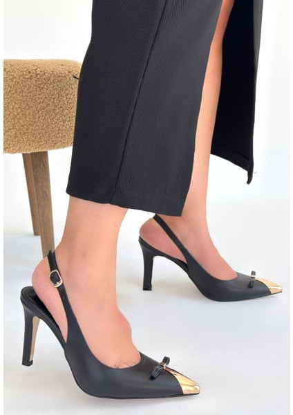 Joye Siyah Cilt Topuklu Ayakkabı modelleri