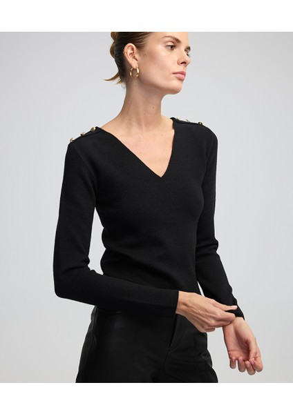 Amorf metal aksesuarlı triko IW6240050295001