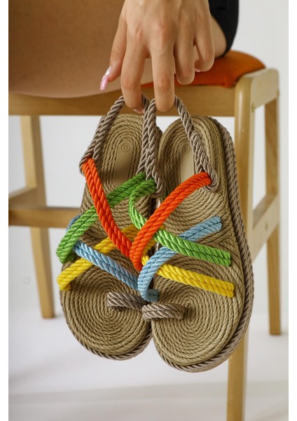 Spresa Vizon Kalın Tabanlı Halat Sandalet