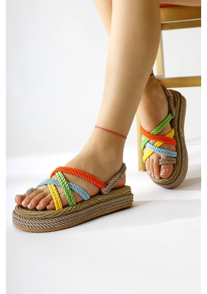 Spresa Vizon Kalın Tabanlı Halat Sandalet fiyatları