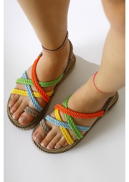 Spresa Vizon Kalın Tabanlı Halat Sandalet modelleri