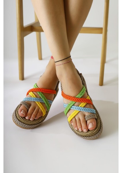 Spresa Vizon Kalın Tabanlı Halat Sandalet fırsatları