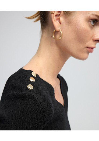 Amorf metal aksesuarlı triko IW6240050295001 indirimleri