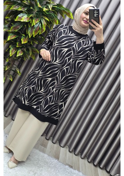Kadın Tesettür Giyim Büyük Beden Trend Simli Tunik modelleri