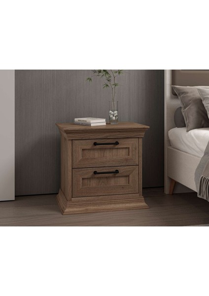Retro 2 Çekmeceli Komodin - Rahle Ceviz