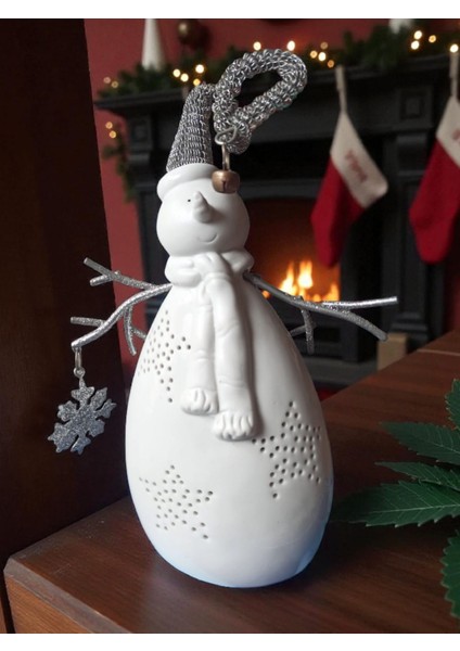 Vintage Fransız Porselen Kardan Adam Biblo & 26 cm