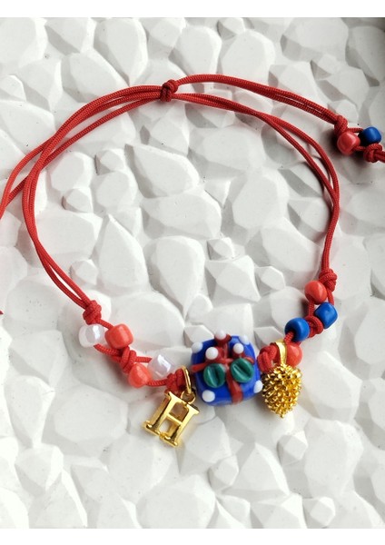 Yılbaşı Hediye Paketi Cam Murano, Çam Ağacı ve Harf Detaylı Bileklik fiyatları