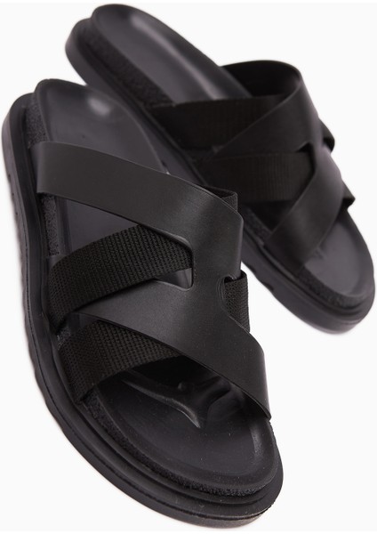 Rumi Siyah Çapraz Bantlı Kadın Terlik fiyatları