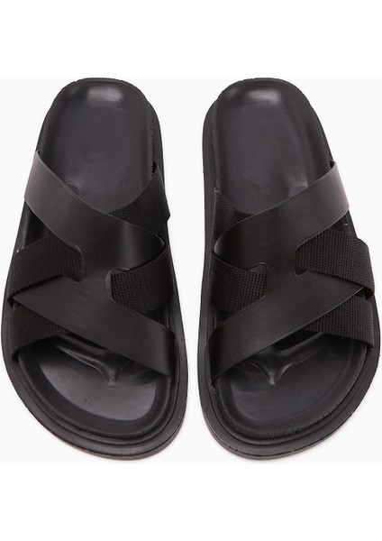 Rumi Siyah Çapraz Bantlı Kadın Terlik fırsatları