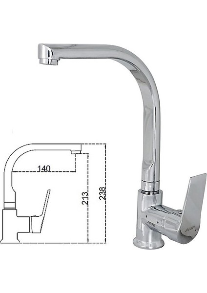 Musluk Stilla Serisi Kuğu Lavabo Bataryası