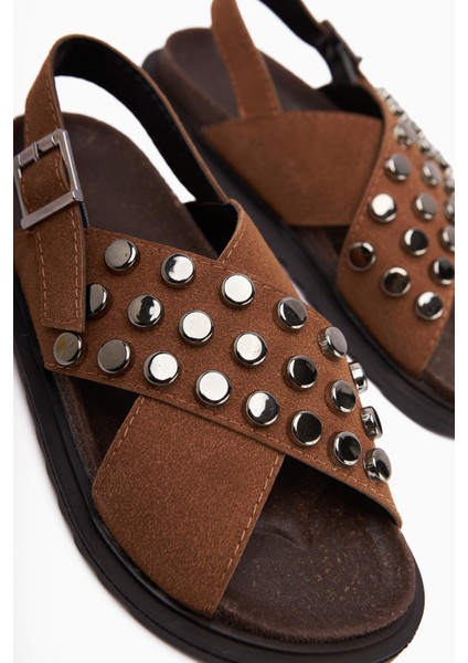 Lina Taba Zımbalı Çapraz Bantlı Kadın Sandalet fiyatları