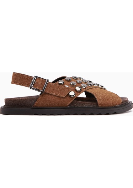 Lina Taba Zımbalı Çapraz Bantlı Kadın Sandalet modelleri