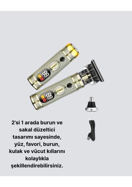 2’si 1 Arada Saç ve Sakal Düzeltici Seti – T Bıçaklı, 8 Farklı Kılavuz Tarağı fiyatları