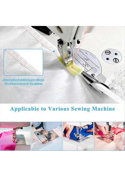 Dikiş Haddelenmiş Hemmer Ayak ve Manyetik Dikiş Kılavuzu, 3/4/5/6/7/8/9/10MM 8 Boyutlar Geniş Haddelenmiş Hem Presser Ayağı (Yurt Dışından) modelleri