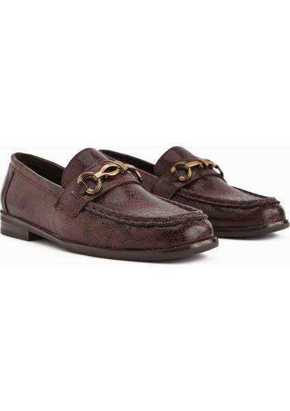Kali Kahve Zincir Detaylı Loafer Kadın Ayakkabı modelleri