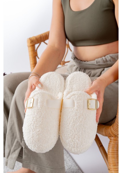 Kadın Ev Terliği Kemer Geçmeli Şık Giyim Hediyelik Çeyiz Bohça Misafir Terliği