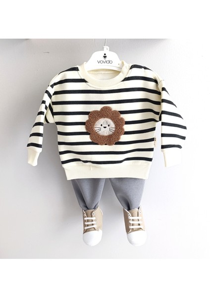 Erkek Bebek Kabartma Desenli Içi Şardonlu 3 Iplik Alt Üst Takım