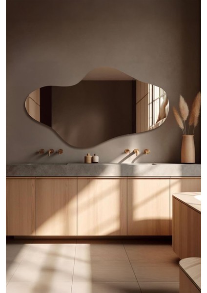 Asimetrik LED Aydınlatmalı Dekoratif Duvar Banyo Hol Salon Aynası fırsatları