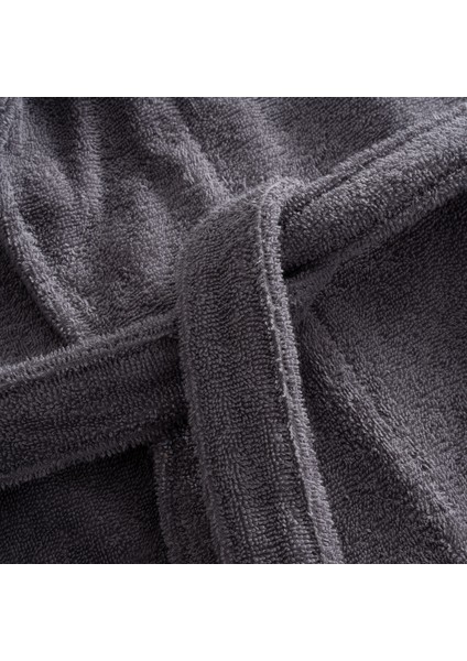 Lara Erkek Bornoz %100 Pamuk Jakarlı Koyu Gri modelleri