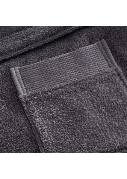 Lara Erkek Bornoz %100 Pamuk Jakarlı Koyu Gri fırsatları