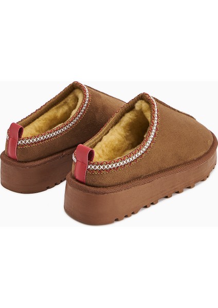 Anne-Liis Taba Süet Dokuma Detaylı Kışlık Terlik fırsatları