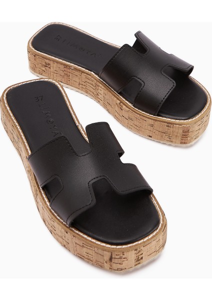 Runa Siyah Kalın Tabanlı Kadın Terlik