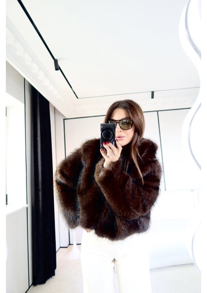 Kapüşonlu Kısa Kürk Ceket indirimleri